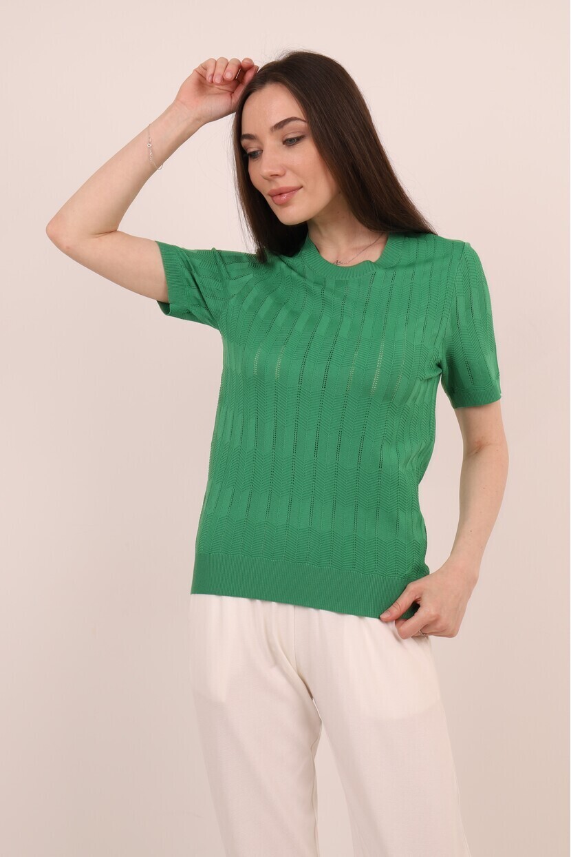 Ajurlu Kısa Kol Triko