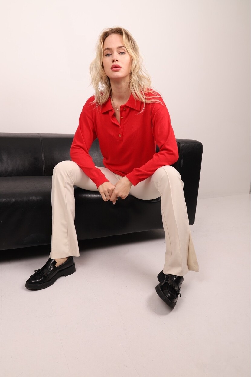 DÜĞMELİ POLO YAKA TRİKO