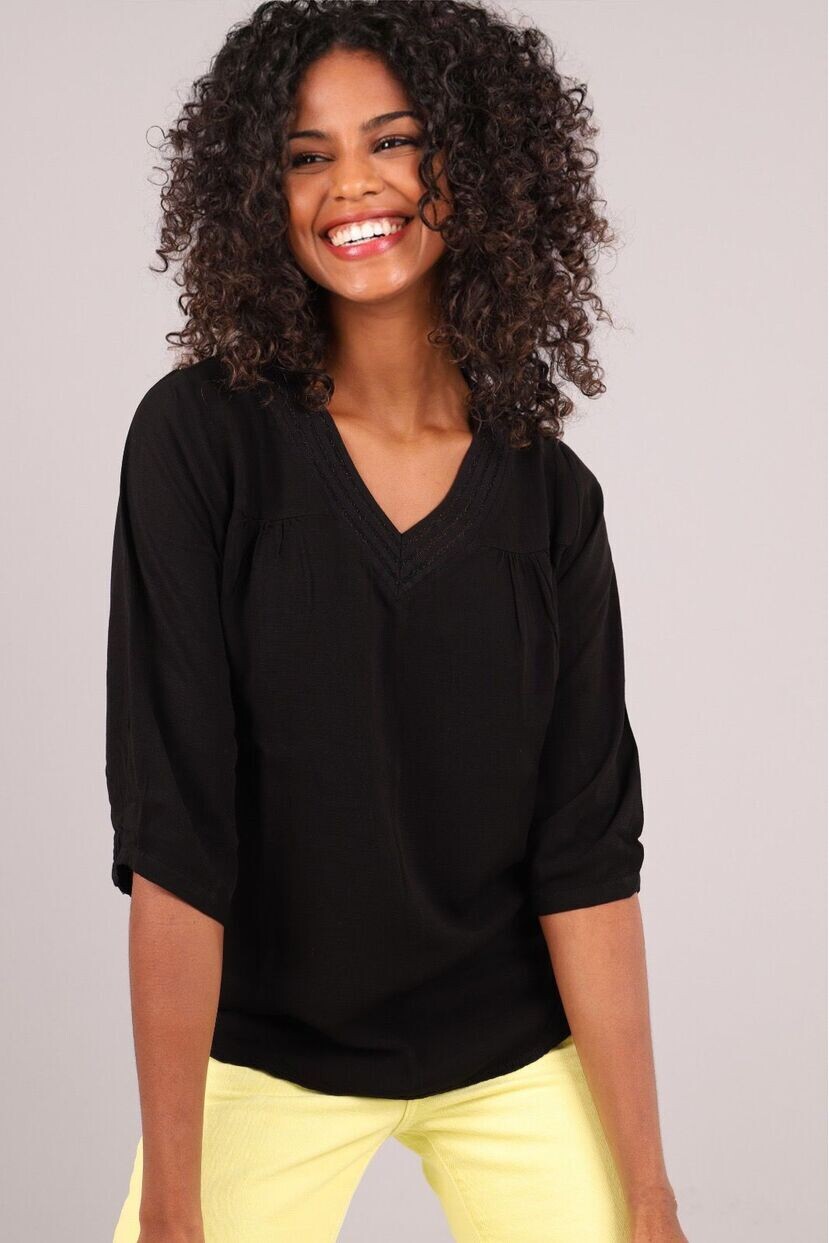 V Yaka Sim Detaylı Bluz