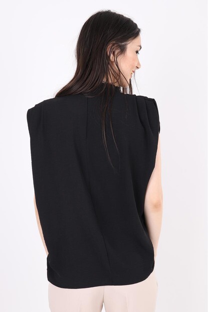 Arkası Fermuarlı Vatkalı Bluz