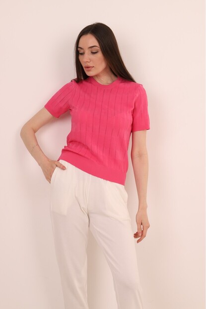 Ajurlu Kısa Kol Triko