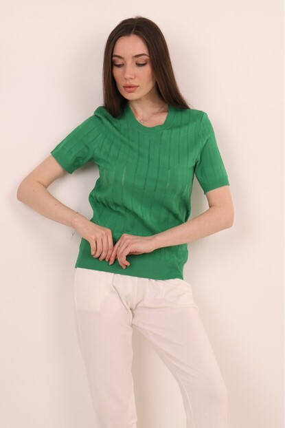 Ajurlu Kısa Kol Triko