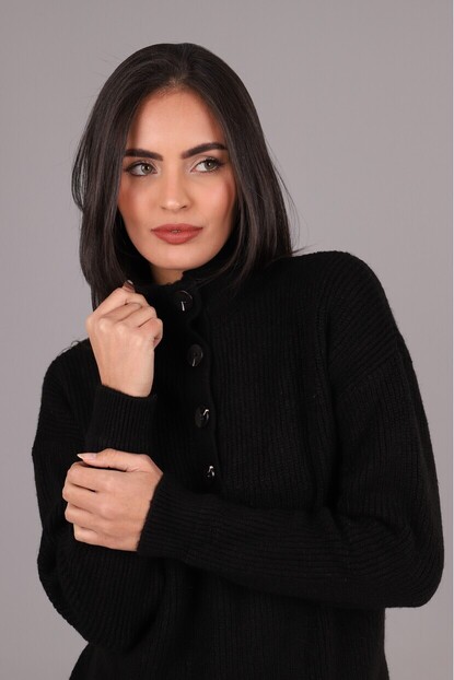 Düğmeli Triko Kazak 