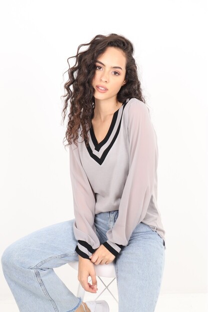 İki Renkli Kol Şifon