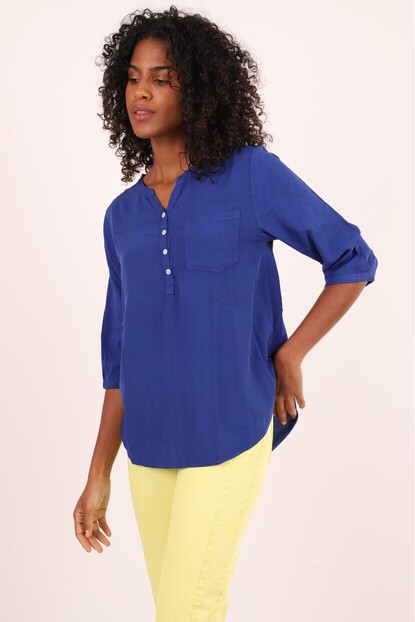 Omuz Büzgü Detaylı Gömlek