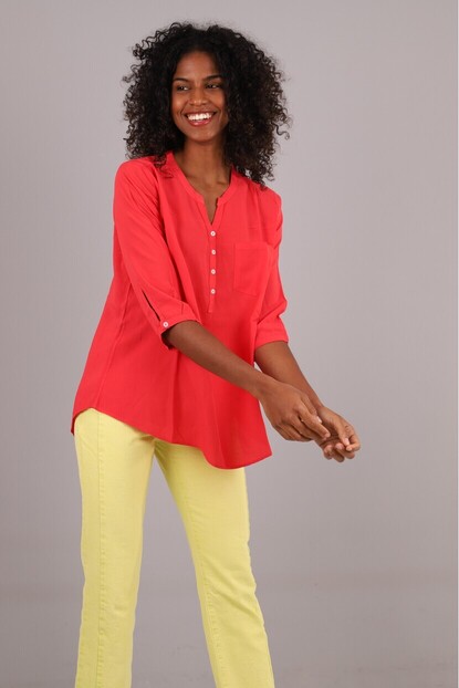 Omuz Büzgü Detaylı Gömlek