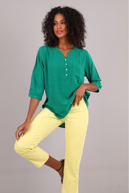 Omuz Büzgü Detaylı Gömlek