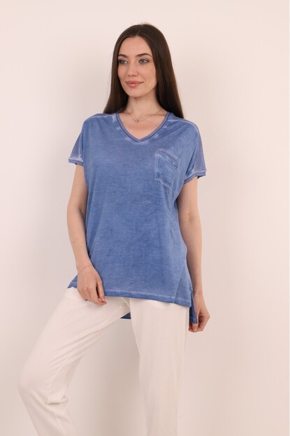 Omuz ve Yaka Detaylı Bluz 