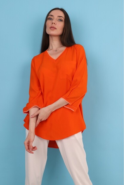 Yaka ve Kol Sim Detaylı Gömlek