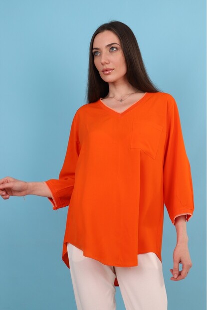 Yaka ve Kol Sim Detaylı Gömlek