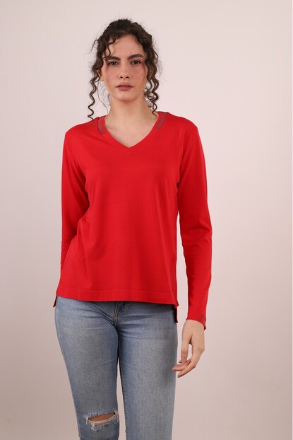 YAKA VE KOL SİM DETAYLI TRİKO