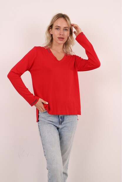 YAKA VE KOL SİM DETAYLI TRİKO