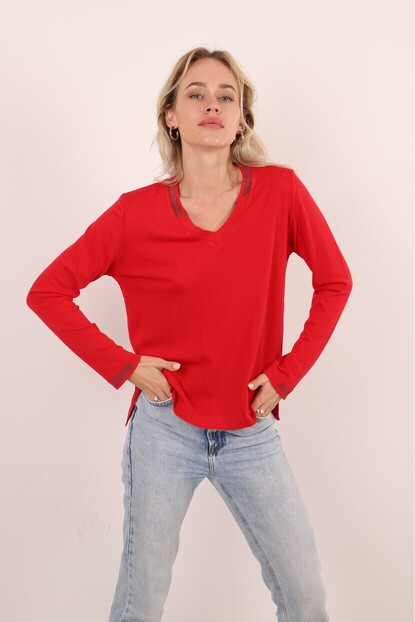 YAKA VE KOL SİM DETAYLI TRİKO